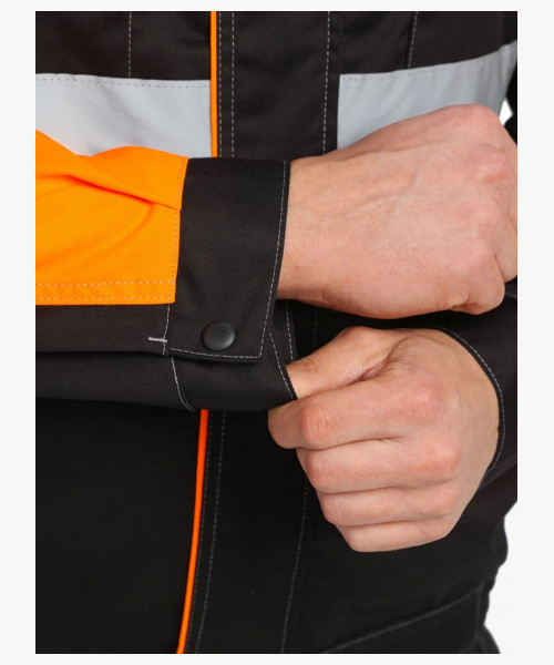 Костюм Виват-2 Премиум CH МВО (тк.Смесовая,240) п/к, черный/оранжевый