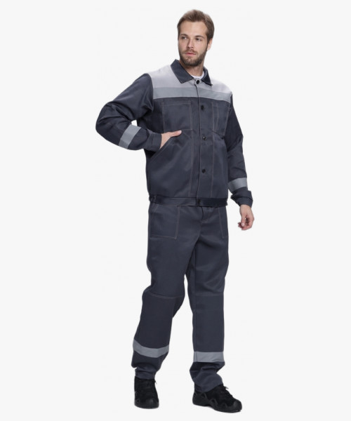 Костюм Лигор-1 СОП NEW (тк.Смесовая,210) брюки, т.серый/св.серый