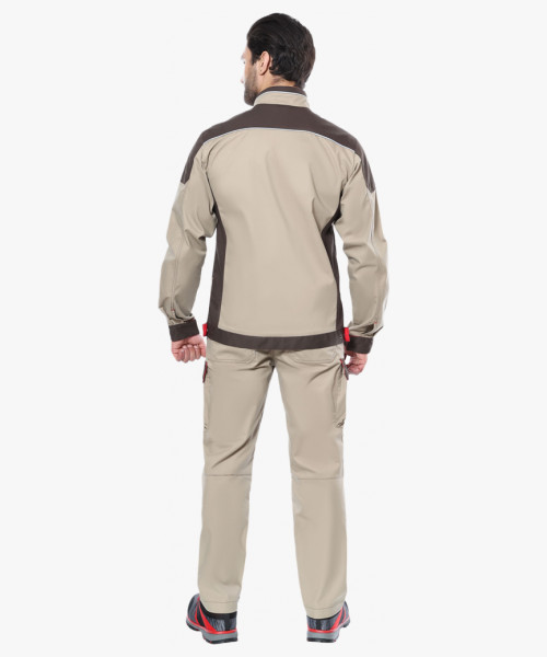 Куртка СИРИУС-ДЖЕТ БРАУН короткая песочная с т.коричневым тк. мех. стрейч с ВО