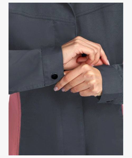 Халат женский ProfLineSpecialist (тк. Смесовая, 240), серый/розовый