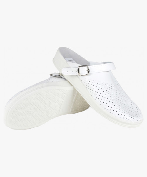 Сабо мужские нат.кожа ПВХ, белый