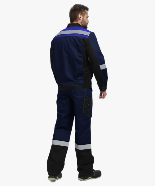 Костюм Виват-1 Премиум CH МВО (тк.Смесовая,240) брюки, т.синий/черный/васильковый