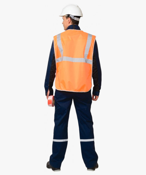 Жилет сигнальный универсальный СИРИУС-ГАБАРИТ-В с 3 СОП (тк.Оксфорд) оранж