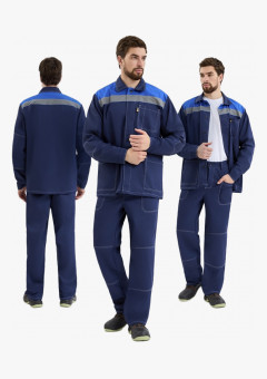 Костюм Техник СОП (тк.Саржа,250) брюки, т.синий/васильковый