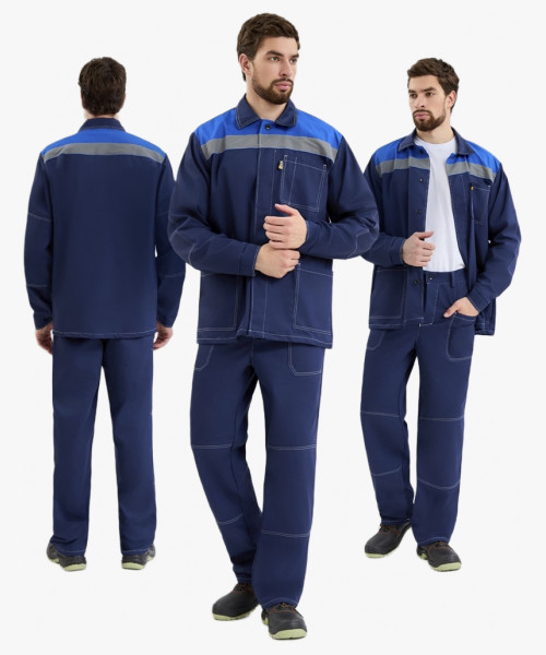 Костюм Техник СОП (тк.Саржа,250) брюки, т.синий/васильковый