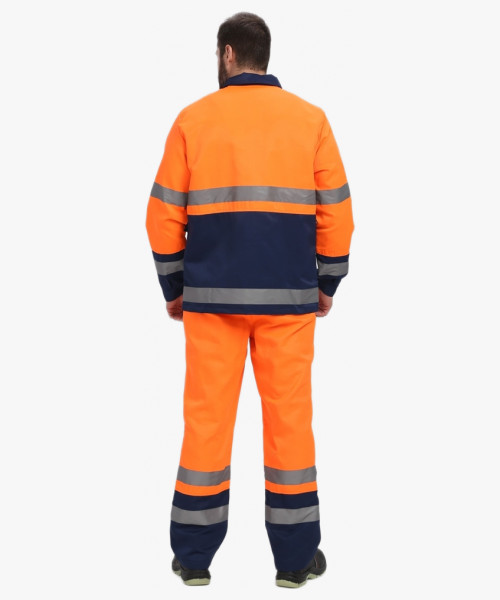 Костюм для дорожника (тк.Смесовая,210) п/к, оранжевый/т.синий
