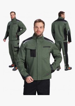 Куртка ProfLineLeader (тк.Хлопок/Спандекс,260), хаки/черный