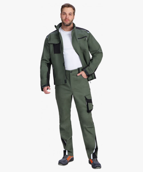 Куртка ProfLineLeader (тк.Хлопок/Спандекс,260), хаки/черный