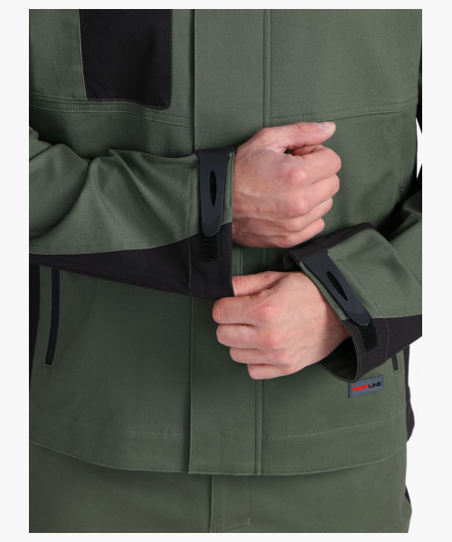 Куртка ProfLineLeader (тк.Хлопок/Спандекс,260), хаки/черный