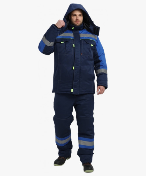 Костюм зимний Бивек-2 СОП (тк.Смесовая,210) пк, т.синий/васильковый/лимонный