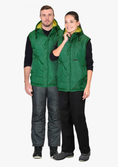 Жилет СИРИУС-ЗОДИАК зеленый (на подкладке флис желтый)