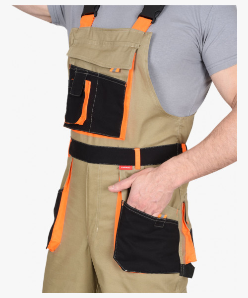 Полукомбинезон СИРИУС-МАНХЕТТЕН песочный с оранж. и черным тк. мех. стрейч пл. 250г/кв.м