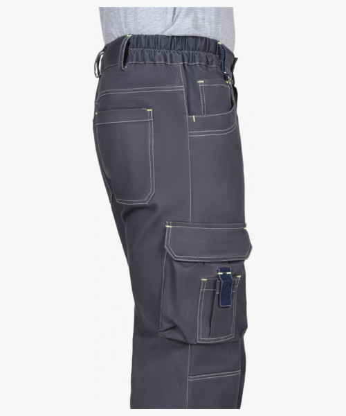 Брюки СИРИУС-ДЖЕТ т.серый с синим тк. стрейч с ВО