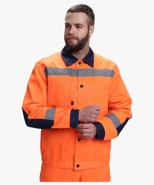 Костюм сигнальный Легион-2 СОП (тк.Смесовая,210) п/к, оранжевый/т.синий