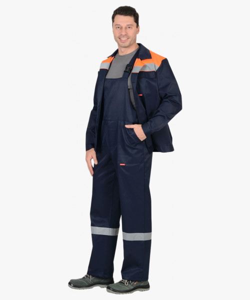 Костюм СИРИУС-СТРОЙГРАД куртка, п/к т.синий с оранжевым СОП 50мм