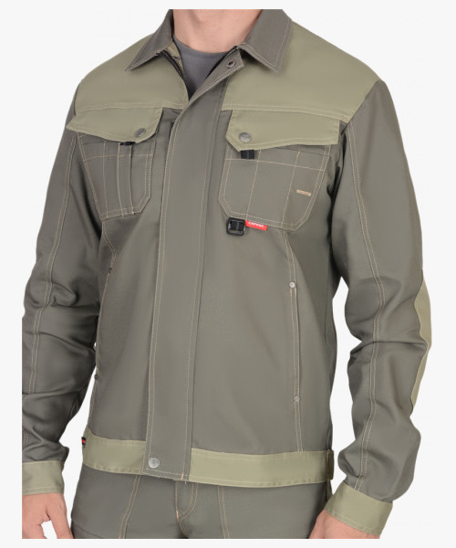 Куртка СИРИУС-ВЕСТ-ВОРК  т.оливковый со св.оливковым пл. 275 г/кв.м