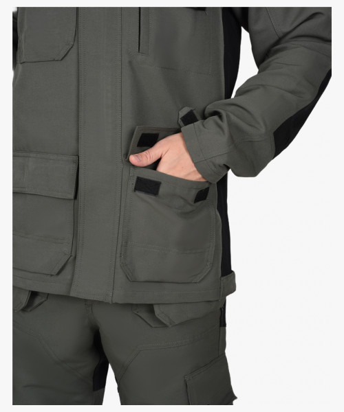 Костюм СИРИУС-ТРИТОН куртка, брюки хаки с черным тк.Кошачий глаз