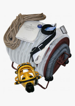 Противогаз шланговый Бриз-0304 (ПШ-20Б) шланг ПВХ (барабан металл.) с 1 маской ППМ