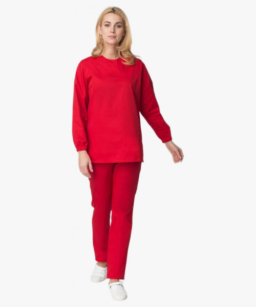 Женский костюм ХАССП-Стандарт (ткань Оптима, 160), красный