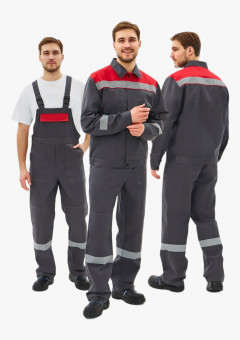 Костюм Липецк-2 СОП CH (тк.Смесовая,280) п/к, т.серый/красный