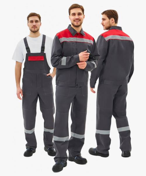 Костюм Липецк-2 СОП CH (тк.Смесовая,280) п/к, т.серый/красный