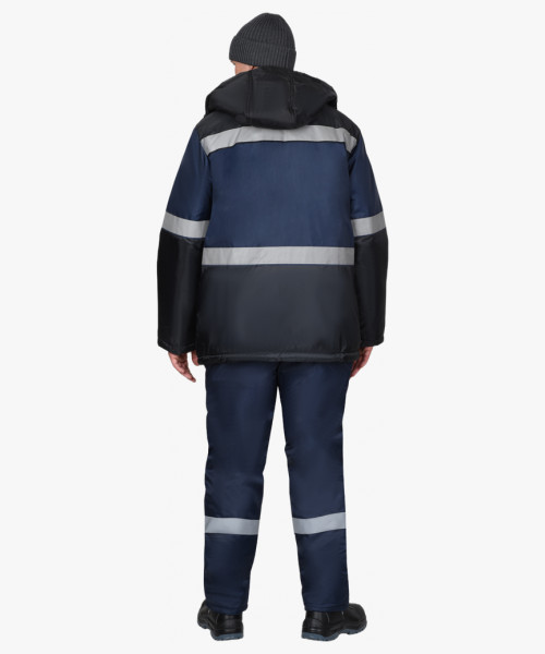 Куртка СИРИУС-ТЕРМИНАЛ зимняя, темно-синяя с черным и СОП