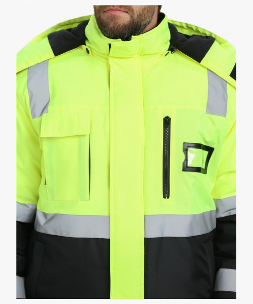 Костюм зимний сигнальный ProfLineSpecialist (тк.Оксфорд PU) брюки, желтый/черный