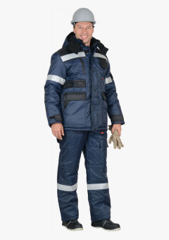 Костюм СИРИУС-БЕРКУТ куртка, п/к синий с чёрным и СОП 50 мм тк. Оксфорд