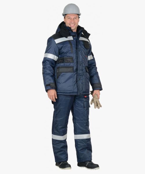 Костюм СИРИУС-БЕРКУТ куртка, п/к синий с чёрным и СОП 50 мм тк. Оксфорд