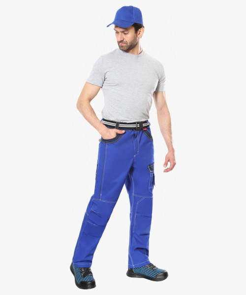 Брюки СИРИУС-ПРЕСТИЖ мужские летние васильковые с синим