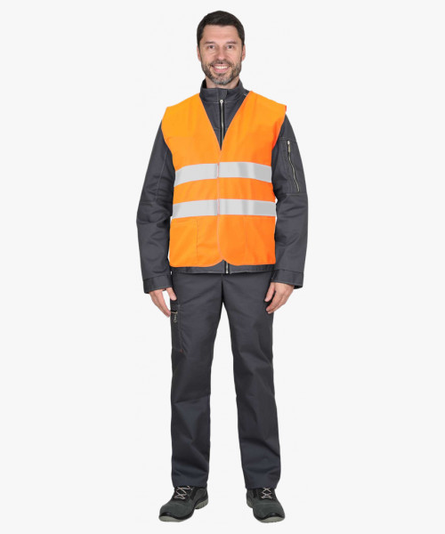 Жилет сигнальный SIRIUS класс 2, 2 СОП (трик.120 гр/м2, карманы) оранжевый