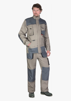 Костюм СИРИУС-СПБ куртка, брюки, песочный с серо-зеленым