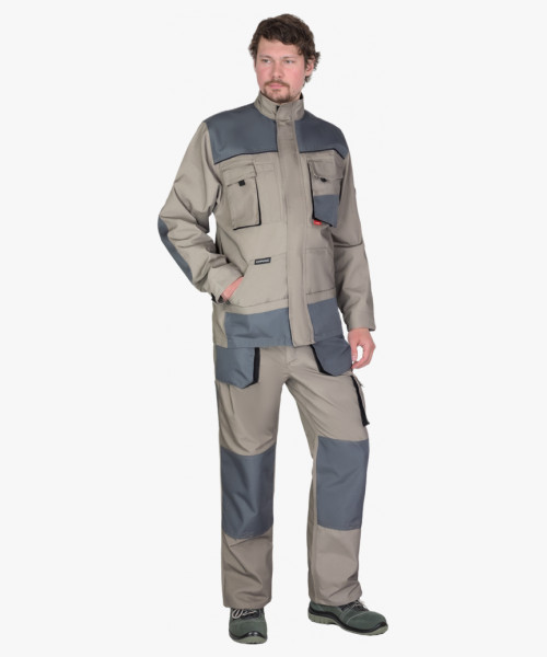 Костюм СИРИУС-СПБ куртка, брюки, песочный с серо-зеленым