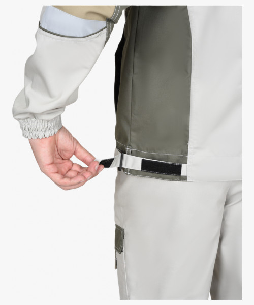 Костюм СИРИУС-КАСПИЙ куртка, брюки, молочный с оливой, песочным и СОП