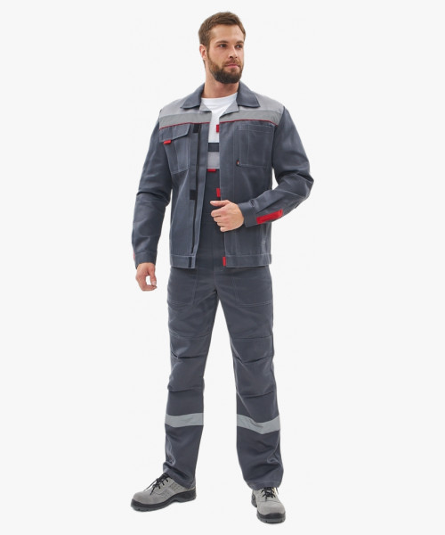 Костюм Фаворит-2 усиленный IMP (тк.Смесовая,210) п/к, т.серый/серый/красный