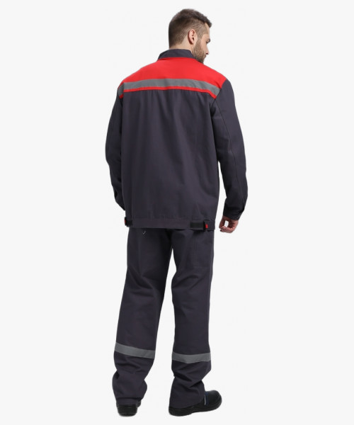 Костюм Итрорис-1 СОП (тк.Саржа,250) брюки, т.серый/красный