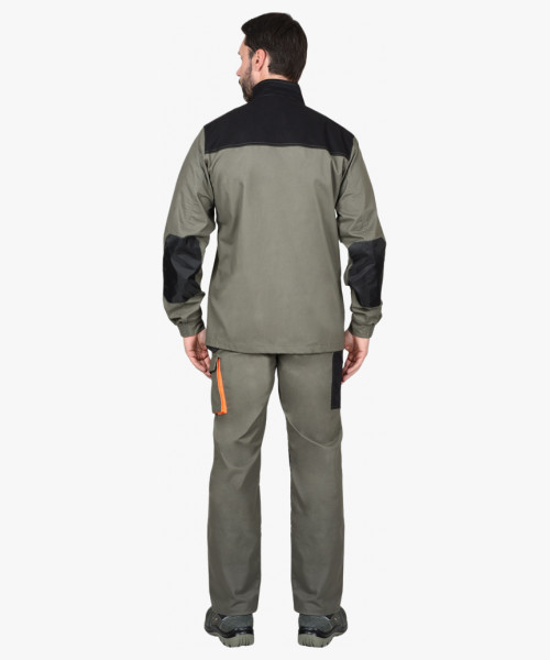 Куртка СИРИУС-МАНХЕТТЕН оливковый с оранжевым и чер. тк. мех. стрейч пл 260 г/кв.м