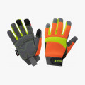 Перчатки рабочие Brodeks G-61, цвет серый, оранжевый, жёлтый флуоресцентный
