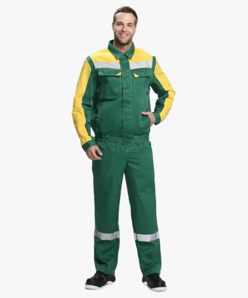 Костюм Сфера NEW (тк.Смесовая,210) п/к, зеленый/желтый