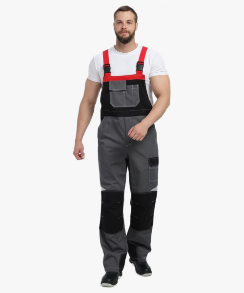 Костюм Вектрон-2 (тк.Смесовая МВО,240) п/к, серый/черный/красный