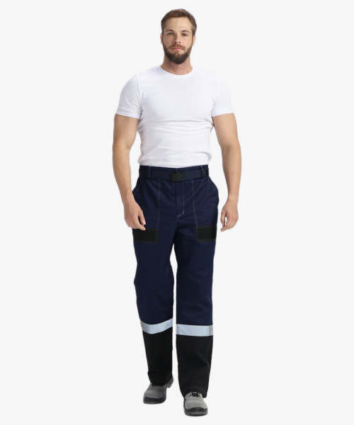 Костюм Виват-1 Премиум IMP (тк.Смесовая,240) брюки, т.синий/черный/васильковый