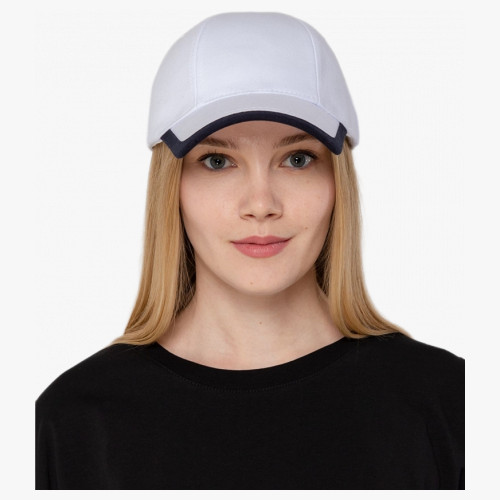 Бейсболка Honor, белая с темно-синим кантом