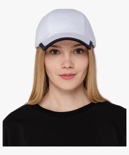 Бейсболка Honor, белая с темно-синим кантом