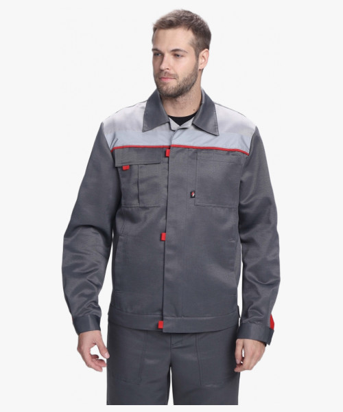 Костюм Фаворит-2 СОП усиленный IMP (тк.Смесовая,210) п/к, т.серый/серый/красный