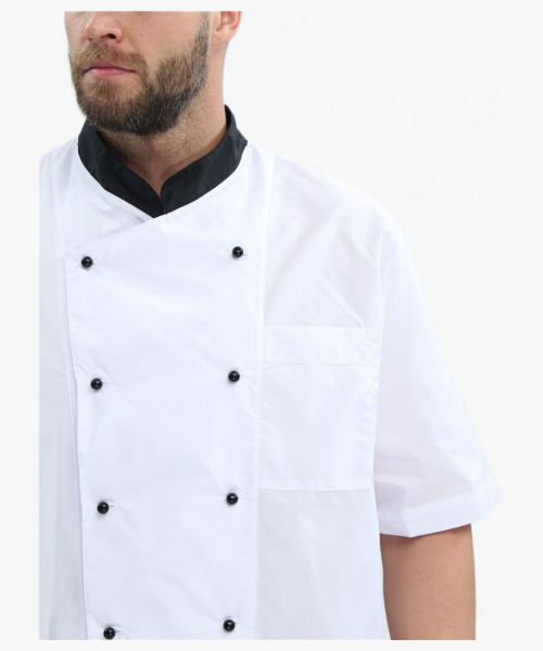 Костюм повара с коротким рукавом Шоколад (тк.ТиСи), черный/белый