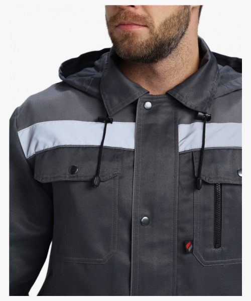 Костюм Нейч-2 СОП с капюшоном К. (тк.Смесовая,210) п/к, т.серый/св.серый