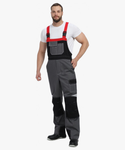 Костюм Вектрон-2 (тк.Смесовая МВО,240) п/к, серый/черный/красный