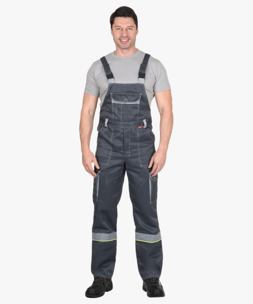 Костюм СИРИУС-ТИТАН куртка, п/к серый со св.серым и СОП и лимонным кантом