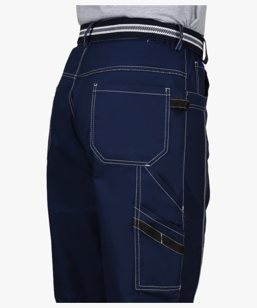 Костюм СИРИУС-ПРЕСТИЖ куртка, брюки, синий с черным и оранжевой отделкой