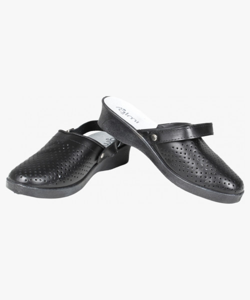 Сабо женские нат. кожа Эмануэла ПВХ ALMI (арт. 6802-00101) черные